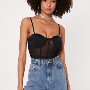 Black Faux Leather Bralette Corset Crop Top